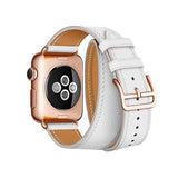 Leather Double Tour with Rose Gold Buckle