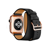 Leather Double Tour with Rose Gold Buckle