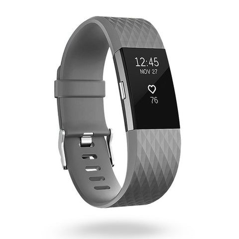 Grey Silicone Fitbit Charge 2 Band