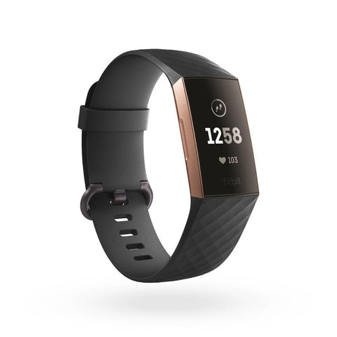Black Silicone Band for Fitbit Charge 3