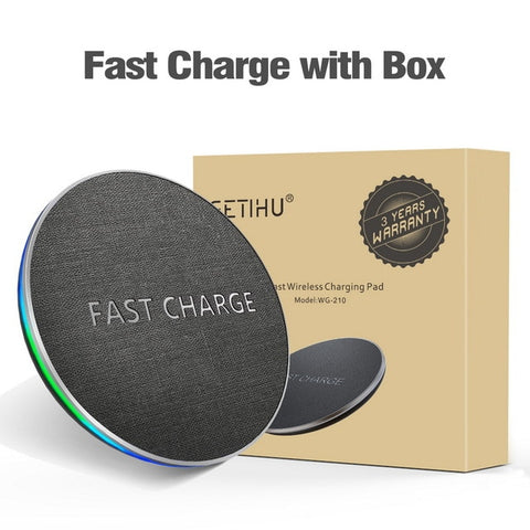 Fast Wireless Charger For iPhone 8 Plus, X, XS, MAX & XR and Samsung S8 & Note 8